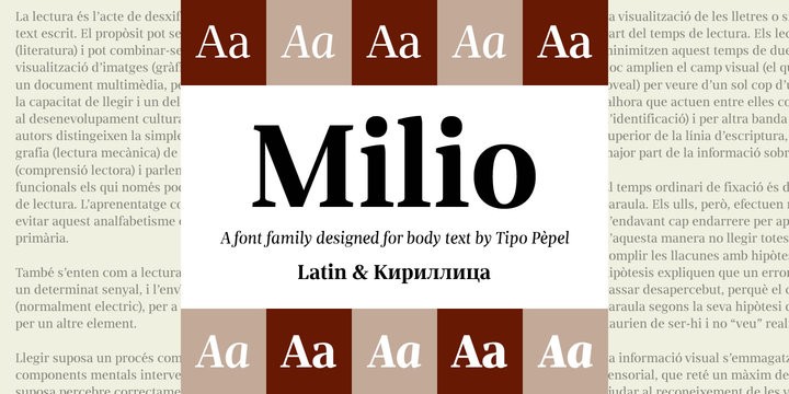 Пример шрифта Milio #1